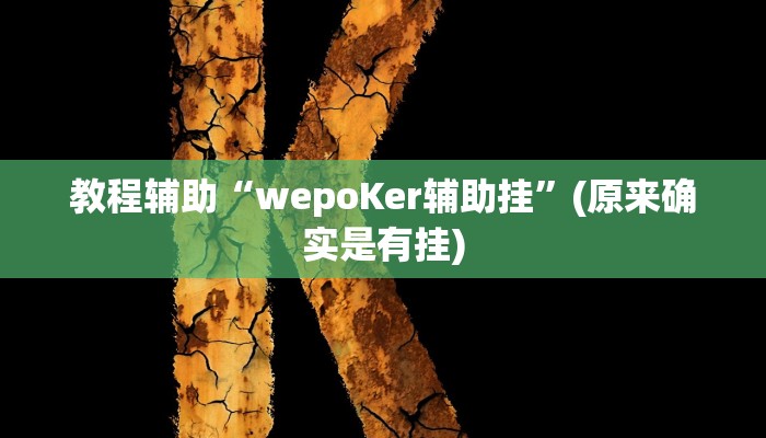 教程辅助“wepoKer辅助挂”(原来确实是有挂)