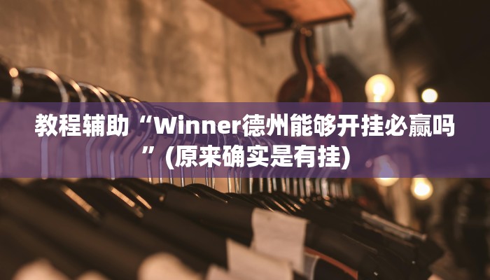 教程辅助“Winner德州能够开挂必赢吗”(原来确实是有挂)