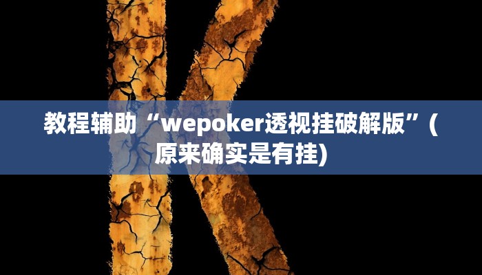教程辅助“wepoker透视挂破解版”(原来确实是有挂)