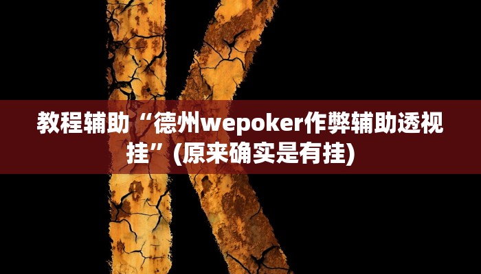 教程辅助“德州wepoker作弊辅助透视挂”(原来确实是有挂)