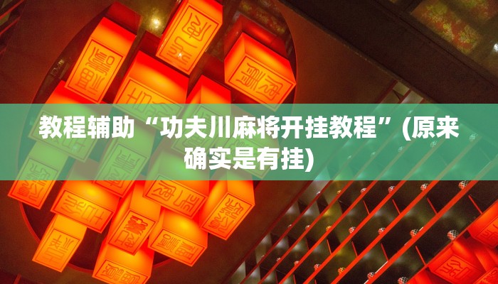 教程辅助“微乐血战到底开挂辅助器”(原来确实是有挂)