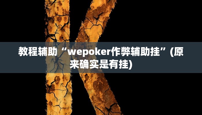 教程辅助“wepoker作弊辅助挂”(原来确实是有挂)