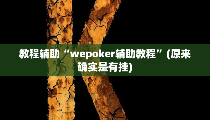 教程辅助“wepoker辅助教程”(原来确实是有挂)