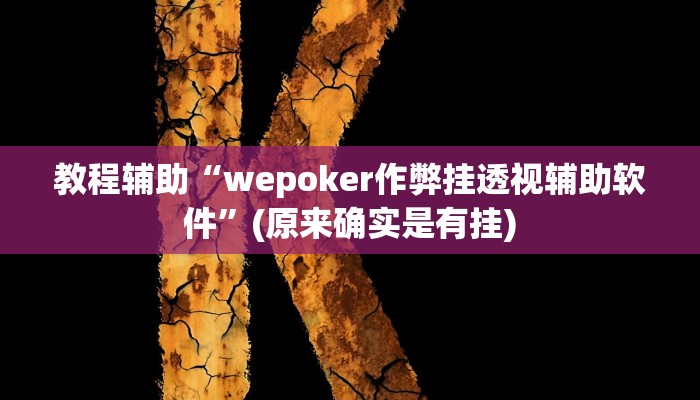教程辅助“wepoker作弊挂透视辅助软件”(原来确实是有挂)