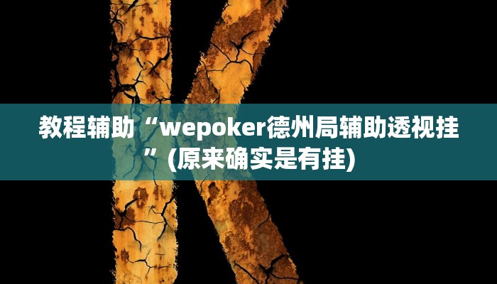 教程辅助“wepoker德州局辅助透视挂”(原来确实是有挂)
