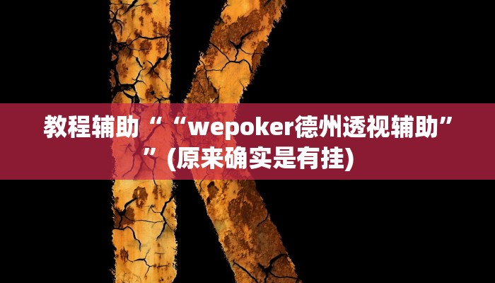 教程辅助““wepoker德州透视辅助””(原来确实是有挂)