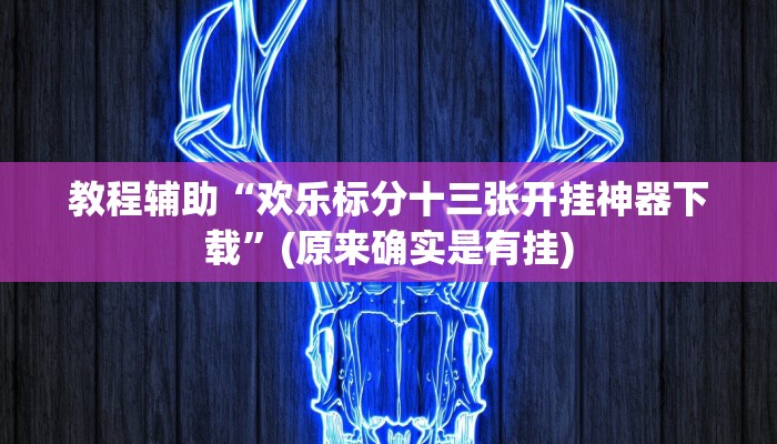 教程辅助“欢乐标分十三张开挂神器下载”(原来确实是有挂)