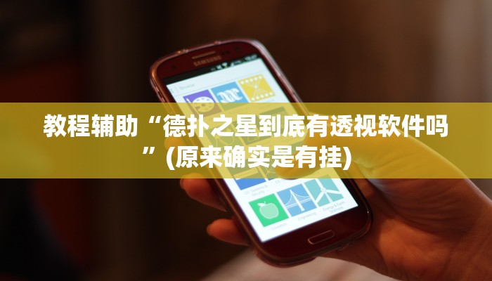 教程辅助“德扑之星到底有透视软件吗”(原来确实是有挂)