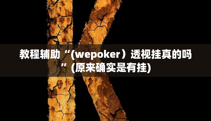 教程辅助“(wepoker）透视挂真的吗”(原来确实是有挂)