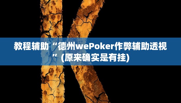 教程辅助“德州wePoker作弊辅助透视”(原来确实是有挂)