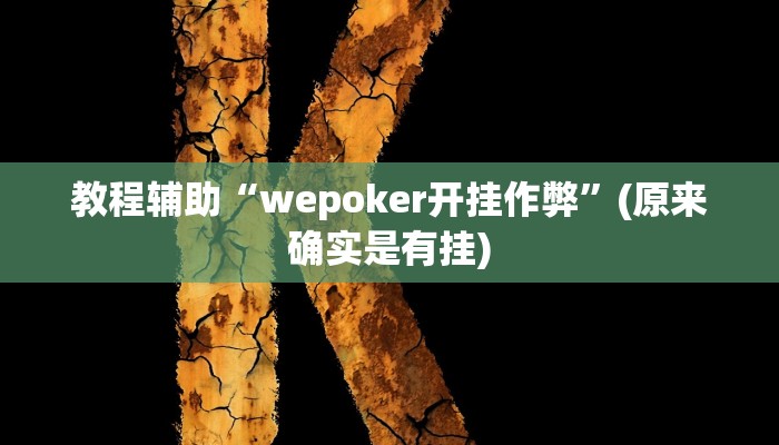 教程辅助“wepoker开挂作弊”(原来确实是有挂)