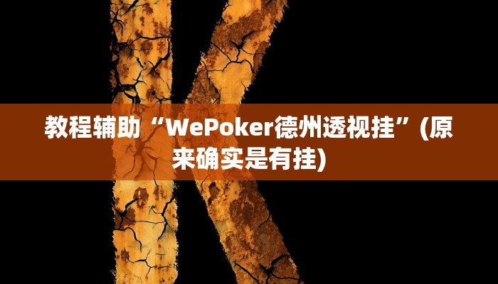 教程辅助“WePoker德州透视挂”(原来确实是有挂)