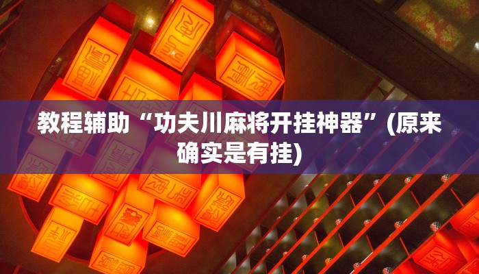教程辅助“功夫川麻将开挂神器”(原来确实是有挂)