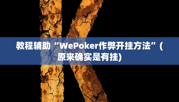 辅助神器“wepoker德州透视挂辅助教程”其实确实有挂