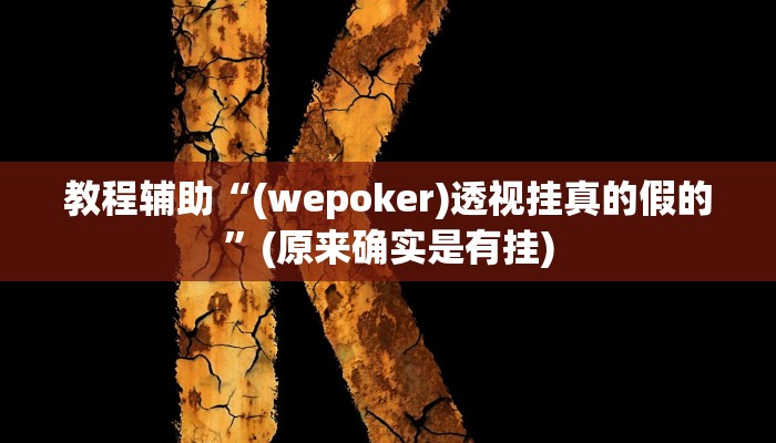 教程辅助“(wepoker)透视挂真的假的”(原来确实是有挂)