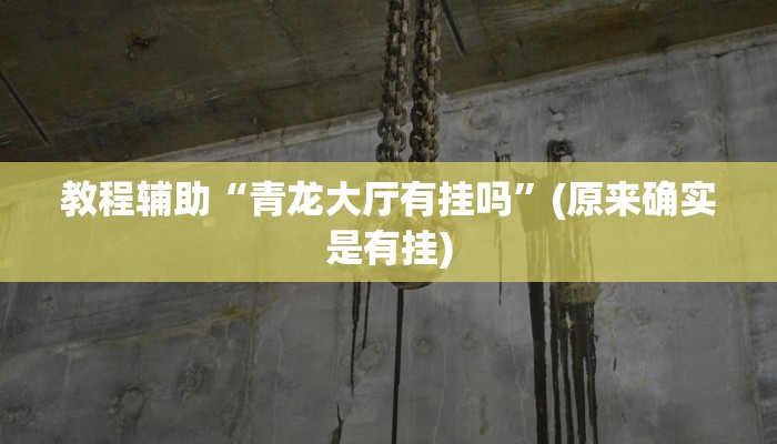 教程辅助“青龙大厅有挂吗”(原来确实是有挂)