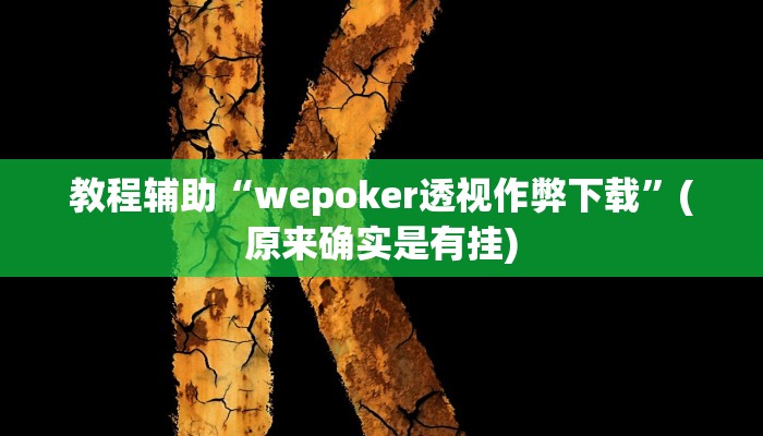 教程辅助“wepoker透视作弊下载”(原来确实是有挂)