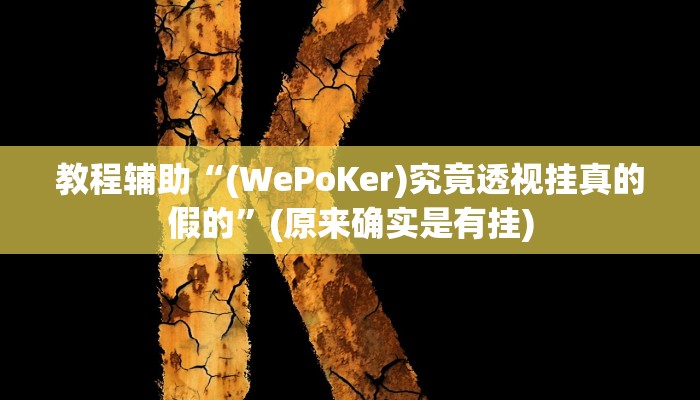 教程辅助“(WePoKer)究竟透视挂真的假的”(原来确实是有挂)