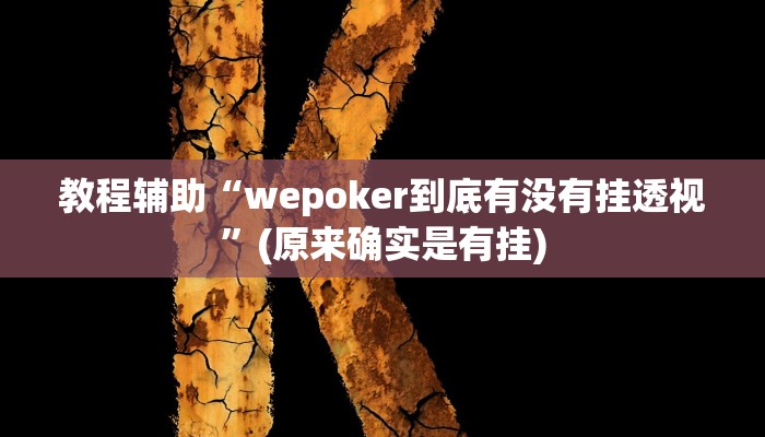 教程辅助“wepoker到底有没有挂透视”(原来确实是有挂)