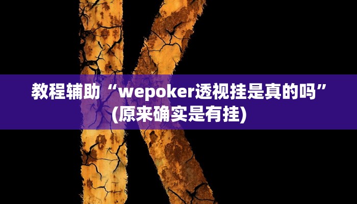 教程辅助“wepoker透视挂是真的吗”(原来确实是有挂)
