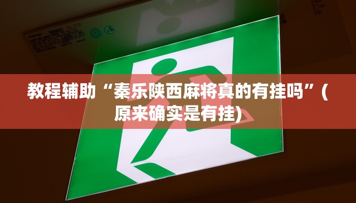 教程辅助“秦乐陕西麻将真的有挂吗”(原来确实是有挂)