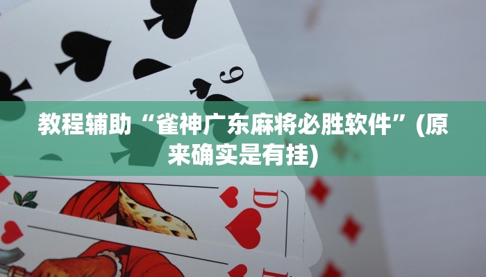 教程辅助“雀神广东麻将必胜软件”(原来确实是有挂)