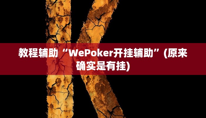 教程辅助“WePoker开挂辅助”(原来确实是有挂)