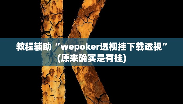 教程辅助“wepoker透视挂下载透视”(原来确实是有挂)
