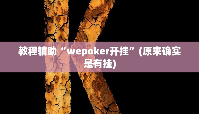 教程辅助“wepoker开挂”(原来确实是有挂)