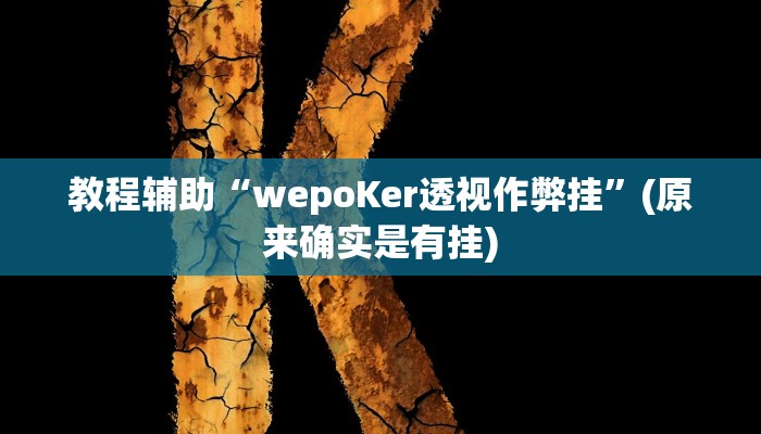 教程辅助“wepoKer透视作弊挂”(原来确实是有挂)