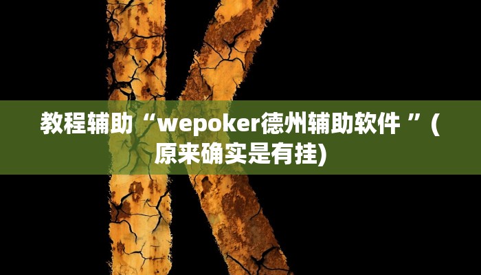 教程辅助“wepoker德州辅助软件 ”(原来确实是有挂)