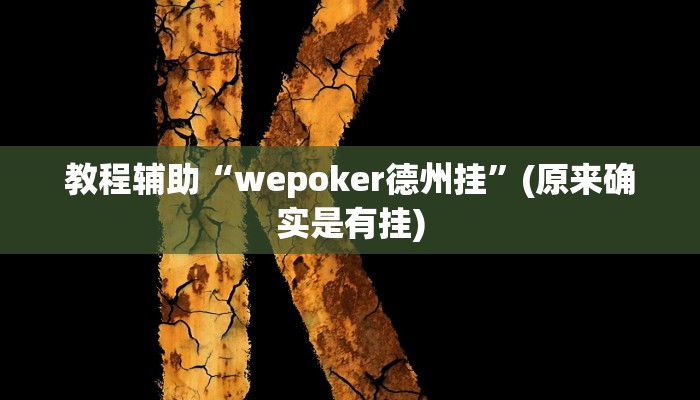 教程辅助“wepoker德州挂”(原来确实是有挂)