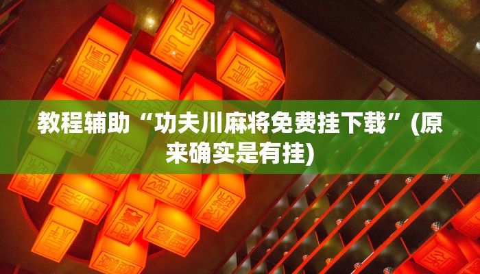 教程辅助“功夫川麻将免费挂下载”(原来确实是有挂)