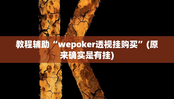 教程辅助“wepoker透视挂购买”(原来确实是有挂)