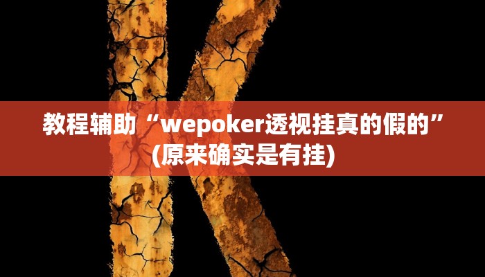 教程辅助“wepoker透视挂真的假的”(原来确实是有挂)
