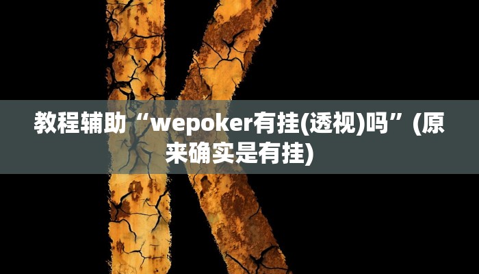 教程辅助“wepoker有挂(透视)吗”(原来确实是有挂)