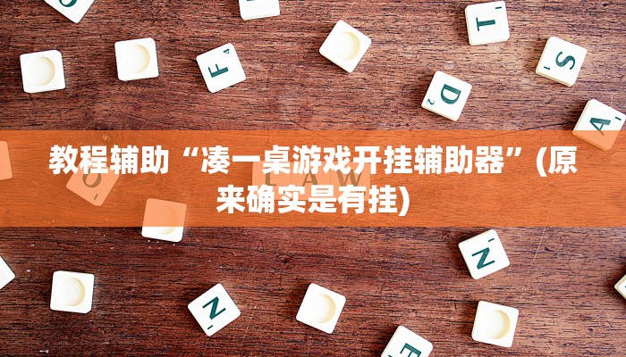 教程辅助“凑一桌游戏开挂辅助器”(原来确实是有挂)