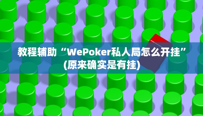 教程辅助“WePoker私人局怎么开挂”(原来确实是有挂)