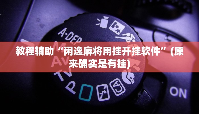 教程辅助“闲逸麻将用挂开挂软件”(原来确实是有挂)