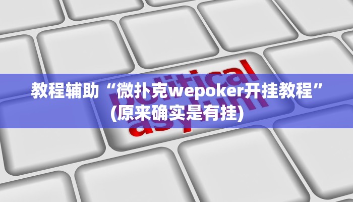 教程辅助“微扑克wepoker开挂教程”(原来确实是有挂)