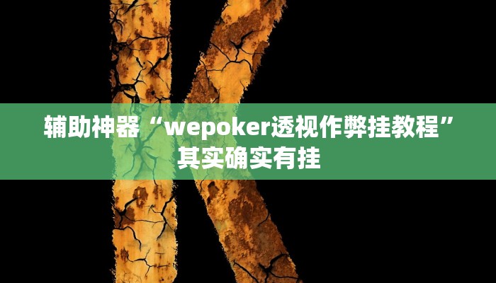 辅助神器“wepoker透视作弊挂教程”其实确实有挂