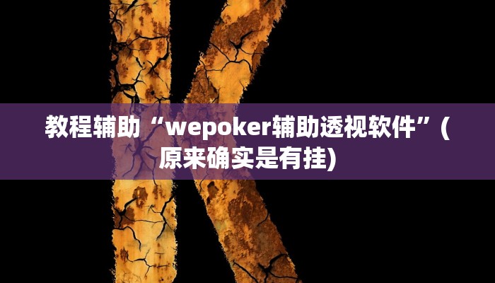 教程辅助“wepoker辅助透视软件”(原来确实是有挂)