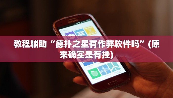 教程辅助“德扑之星有作弊软件吗”(原来确实是有挂)