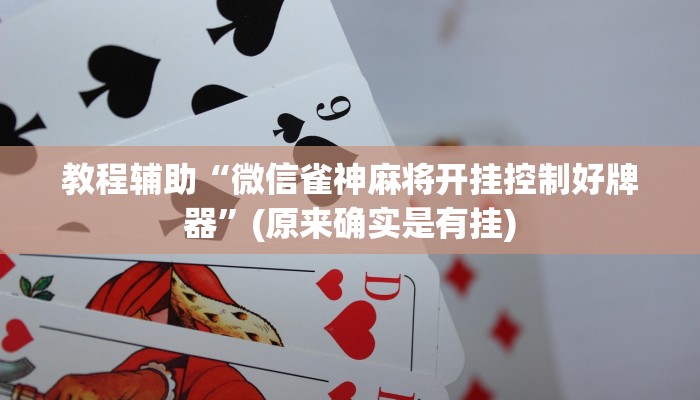 教程辅助“微信雀神麻将开挂控制好牌器”(原来确实是有挂)