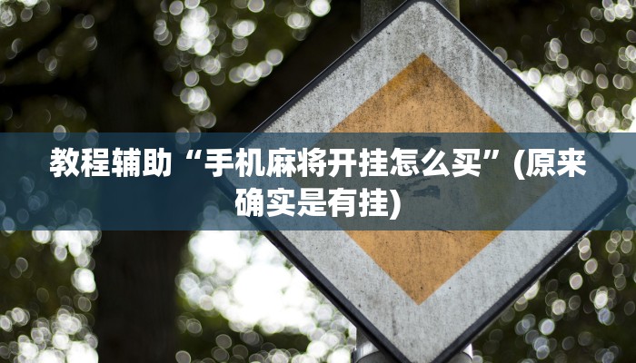 教程辅助“手机麻将开挂怎么买”(原来确实是有挂)