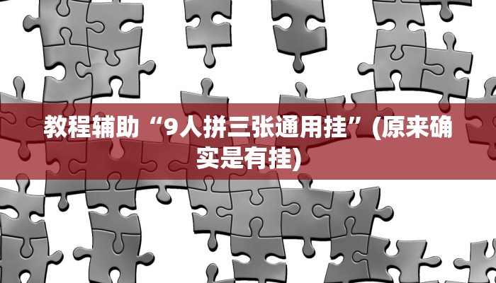 教程辅助“9人拼三张通用挂”(原来确实是有挂)