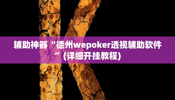辅助神器“德州wepoker透视辅助软件”(详细开挂教程)