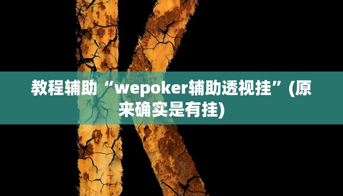 教程辅助“wepoker辅助透视挂”(原来确实是有挂)