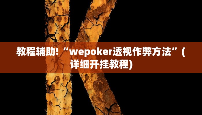 教程辅助!“wepoker透视作弊方法”(详细开挂教程)