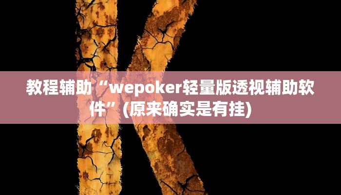 教程辅助“wepoker轻量版透视辅助软件”(原来确实是有挂)